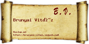 Brunyai Vitéz névjegykártya